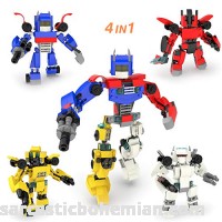 4-in-1 Robot Building Blocks Toys for Boys 504 PCs Creative Building Bricks Set for Kids Goodie Bags Fillers Carnival Prizes Treasure Box Prizes for Classroom Easter Egg Stuffers B07HKFM5BY